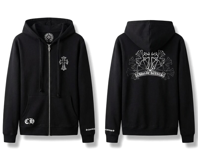 Chrome Hearts Cross Print Style Black Sweatshirt