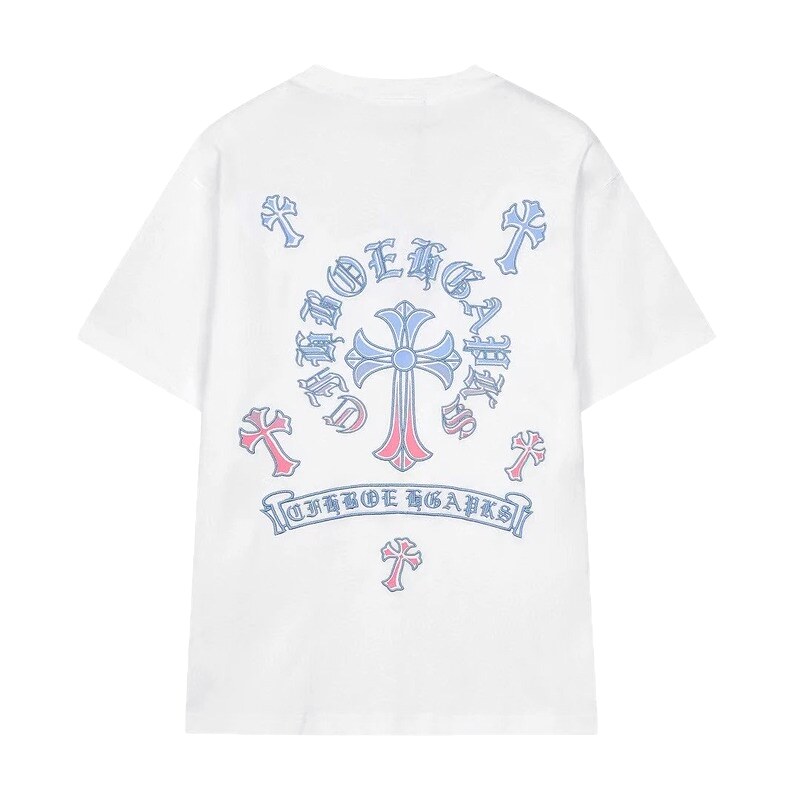 Chrome Hearts Cross Print Trendy Street Style White Short-sleeve T-shirt
