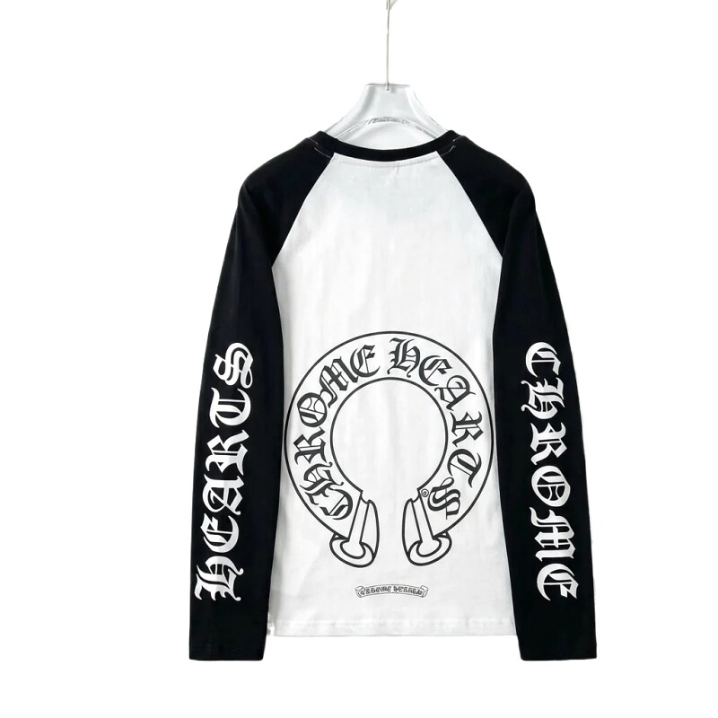 Chrome Hearts Cross Retro Style Black and White T-shirt