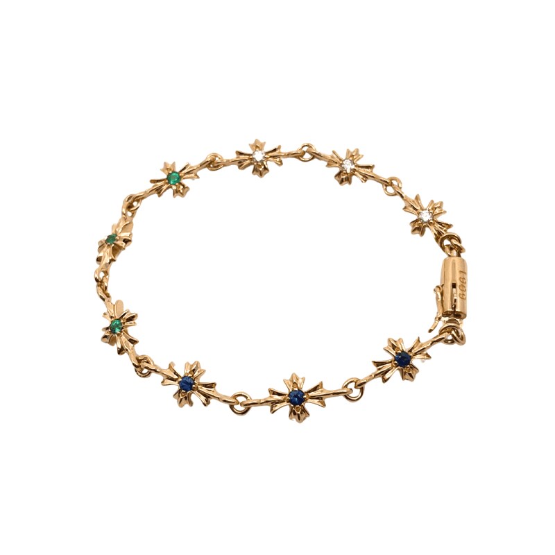 Chrome Hearts Cross Star Retro Style Gold Bracelet