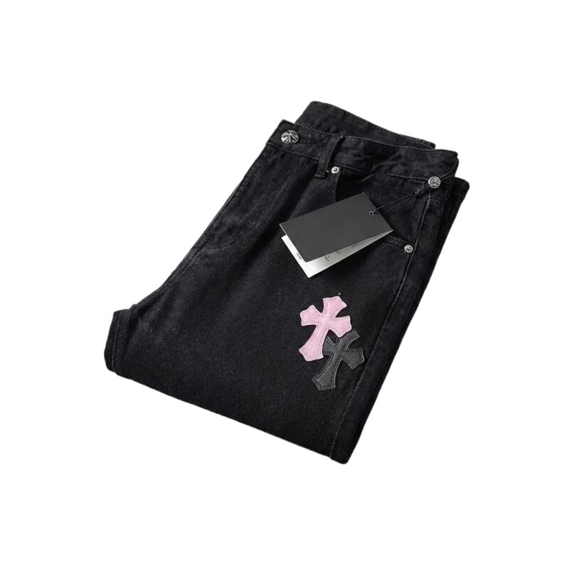 Chrome Hearts Cross Trendy and Cool Black Jeans