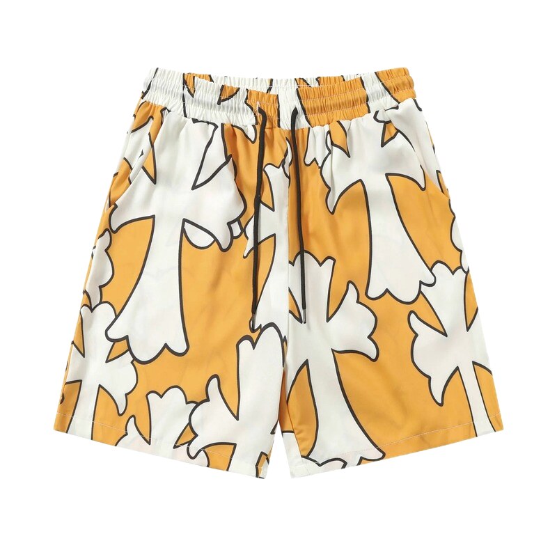 Chrome Hearts Cross Trendy Cool Yellow Shorts