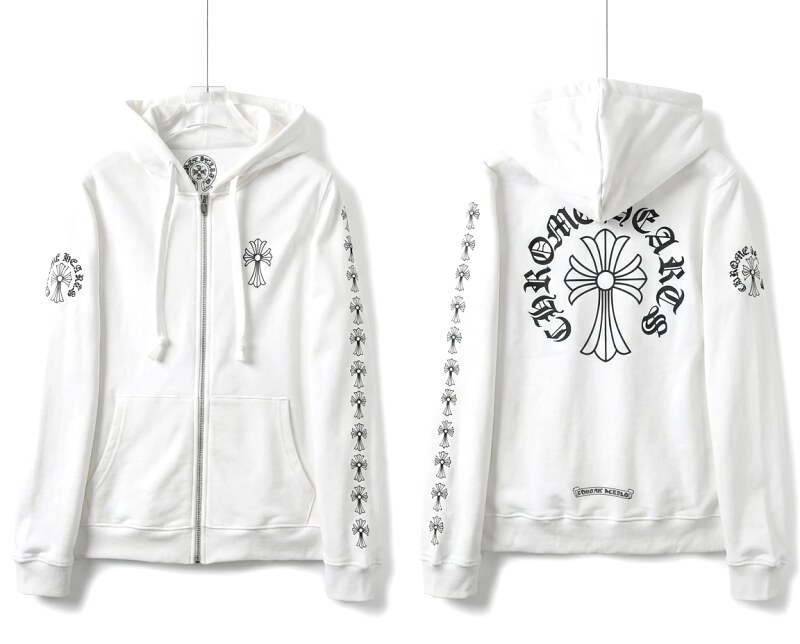 Chrome Hearts Cross Trendy White Hoodie