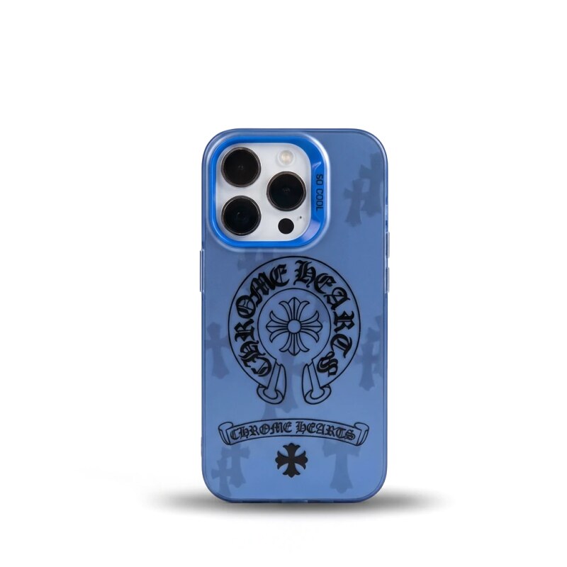Chrome Hearts Dark Style iPhone Blue Case