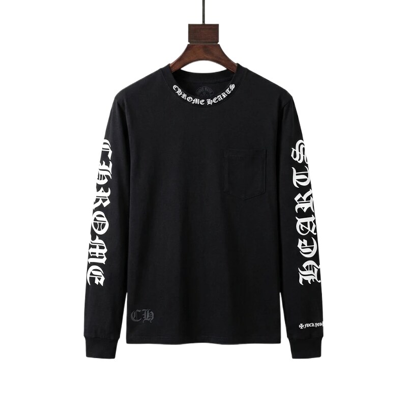 Chrome Hearts Dark Style Long-sleeved Black T-shirt