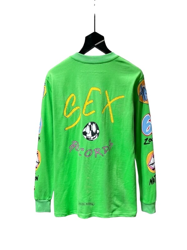 Chrome Hearts fluorescent green graffiti-style long-sleeved shirt