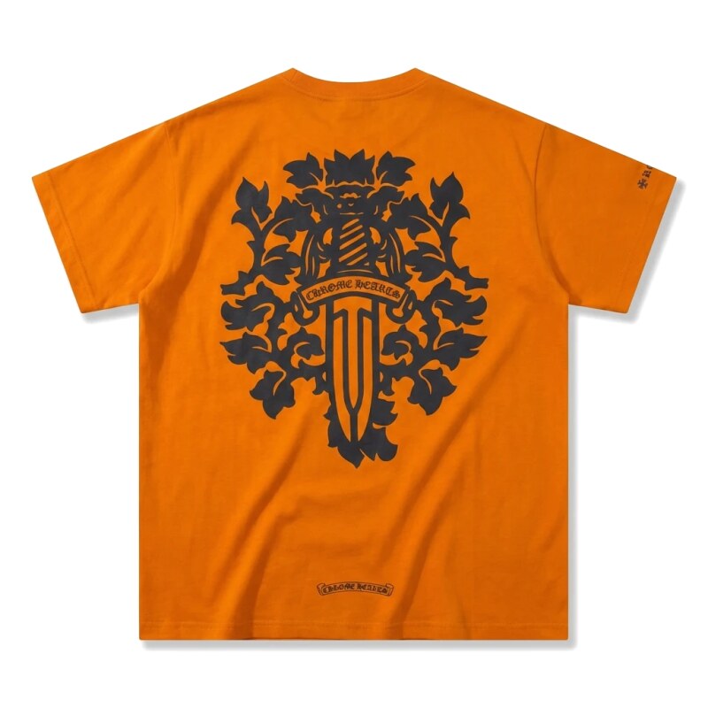 Chrome Hearts Gothic Style Orange T-shirt