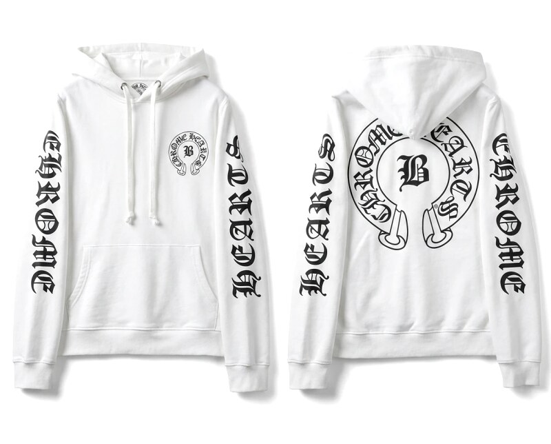 Chrome Hearts Gothic-style white hoodie