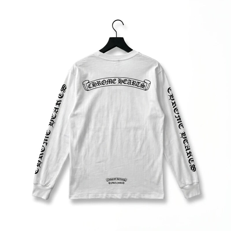 Chrome Hearts Gothic Style White Long-sleeved Shirt