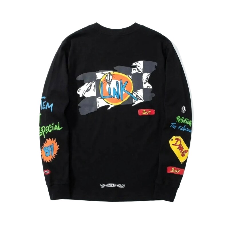 Chrome Hearts Graffiti Style Black Long-Sleeve Shirt