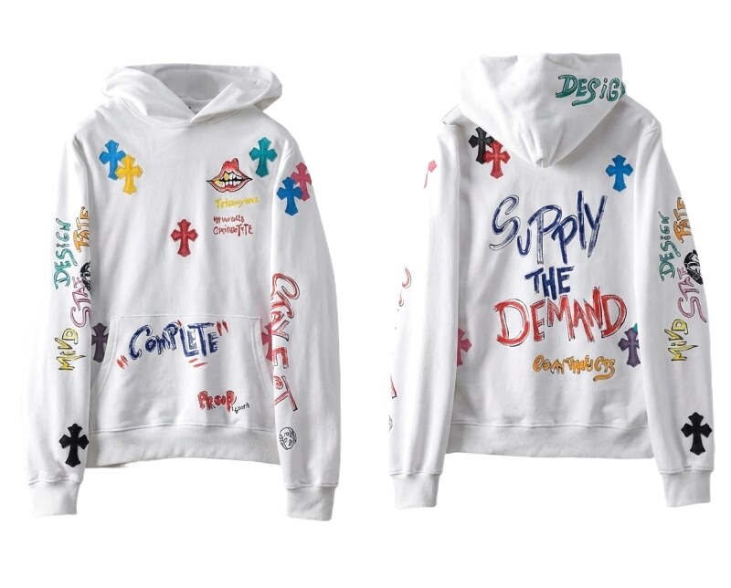 Chrome Hearts Graffiti Style White Hoodie