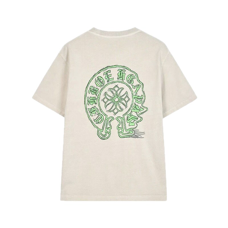 Chrome Hearts Horseshoe Cross Print Street Style Off-white T-shirt
