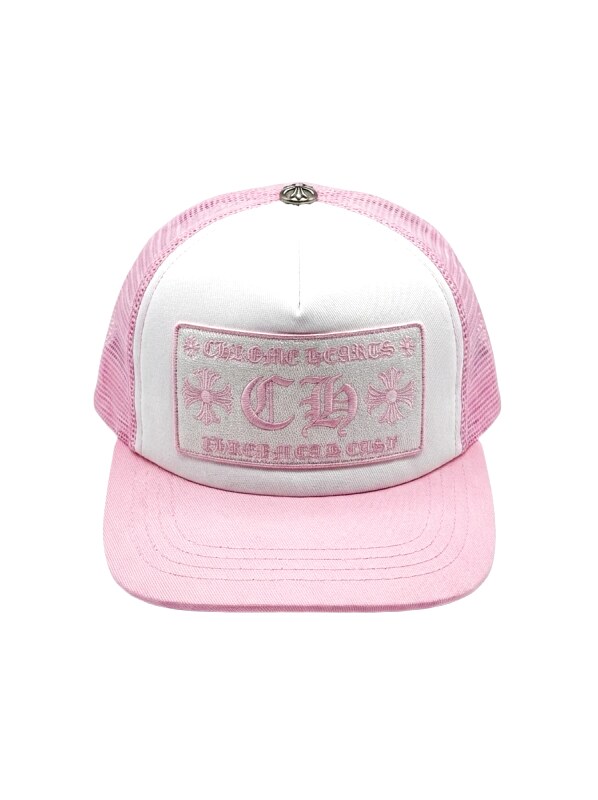 Chrome Hearts Pink and White Patchwork Trendy Hat
