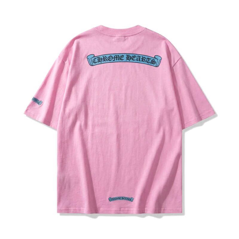 Chrome Hearts Pink Trendy Style T-shirt
