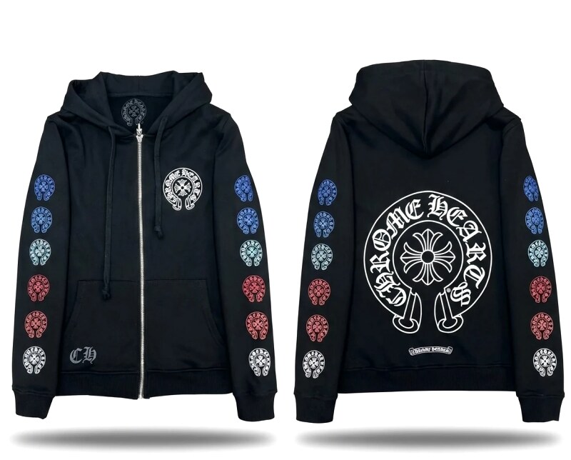 Chrome Hearts Printed Trendy and Cool Black Coat