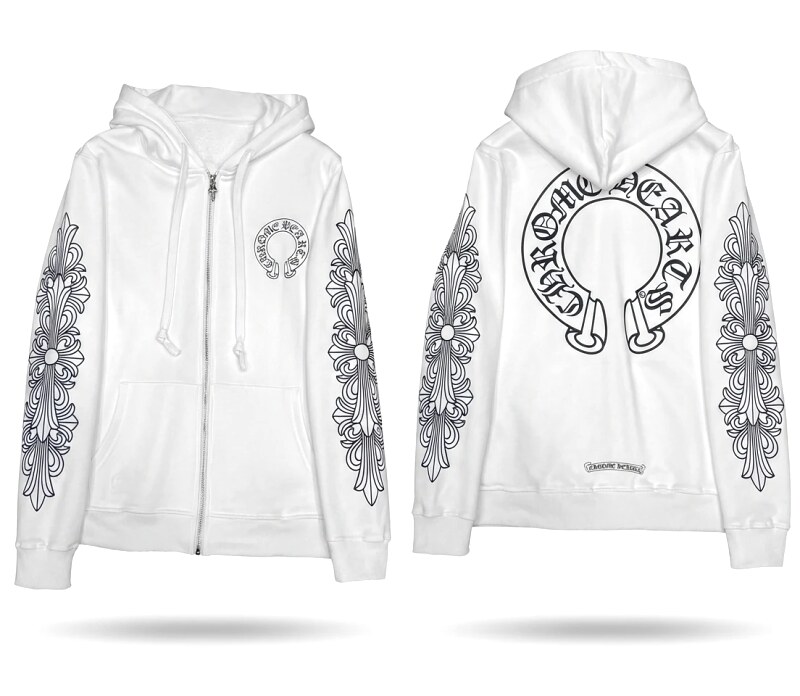 Chrome Hearts Printed Trendy and Cool Style White Hoodie