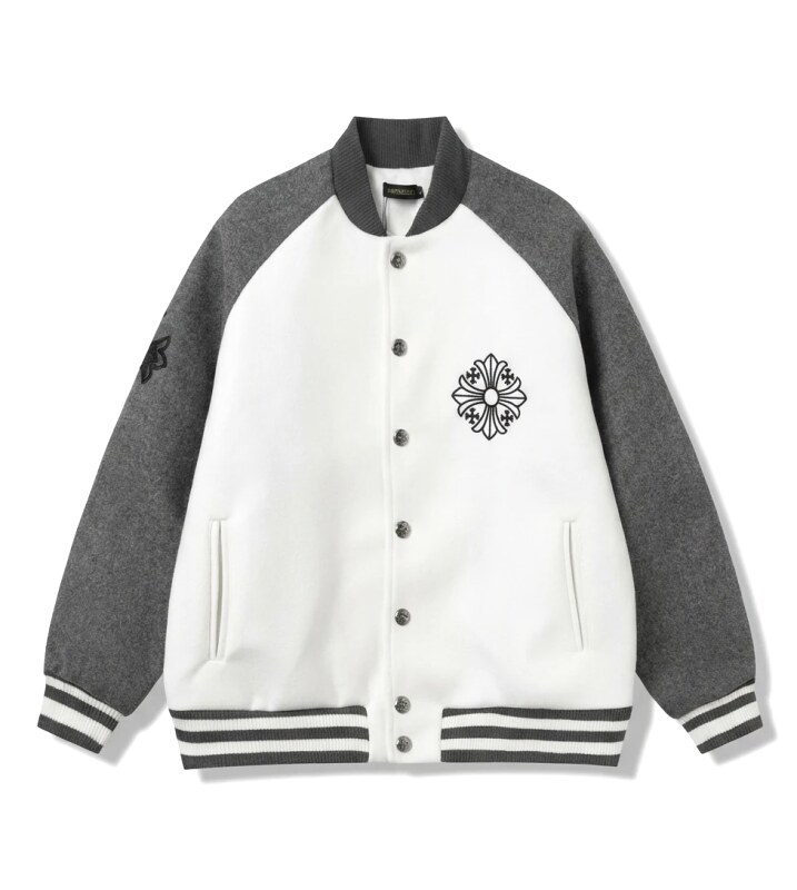 Chrome Hearts Retro Grey and White Collar Jacket