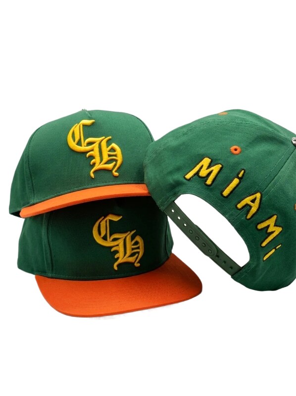 Chrome Hearts Retro Style Green and Orange Hat