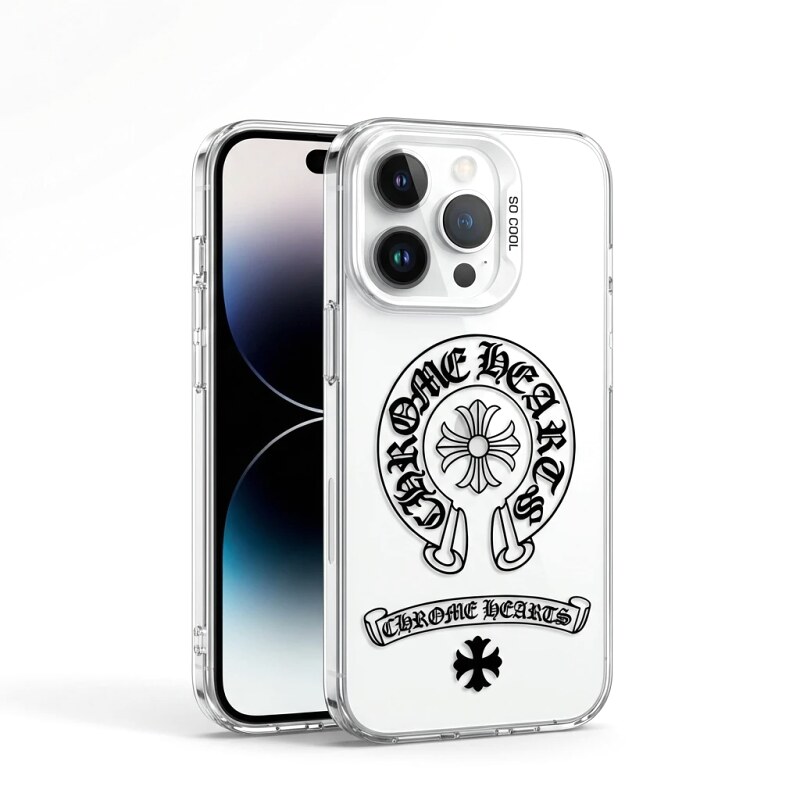 Chrome Hearts silver jewelry style transparent iPhone case