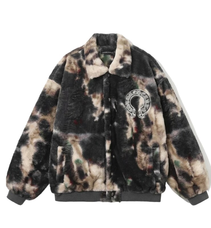 Chrome Hearts Tie - Dye Style Plush Coat