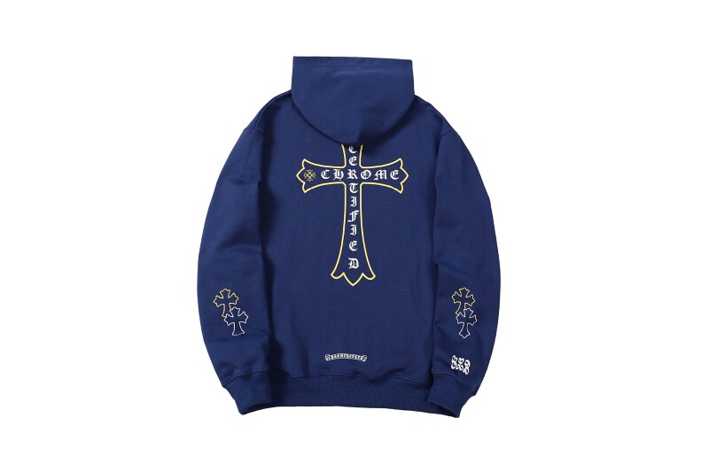 Chrome Hearts Weekend Cross graphic hoodie Black Blue Cross for Seasonal Looks