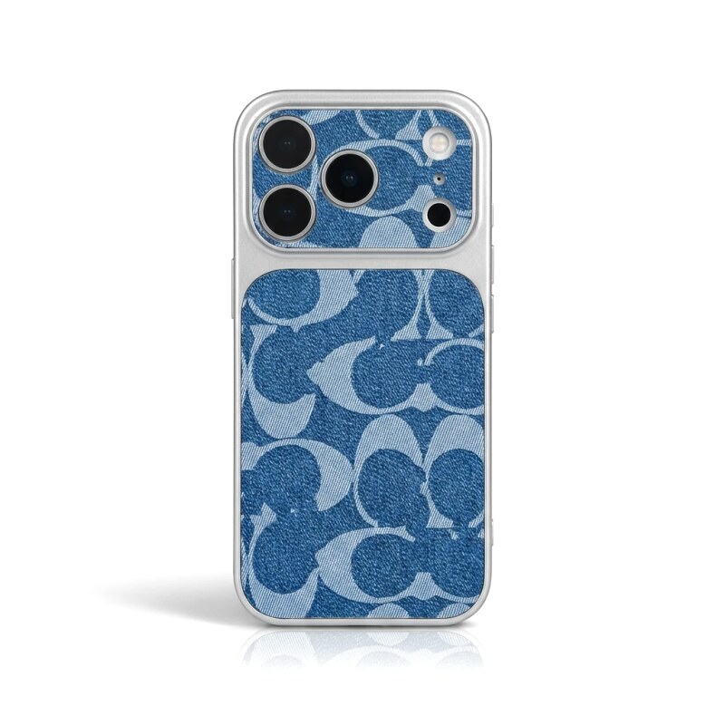 Coach denim-style blue iPhone case
