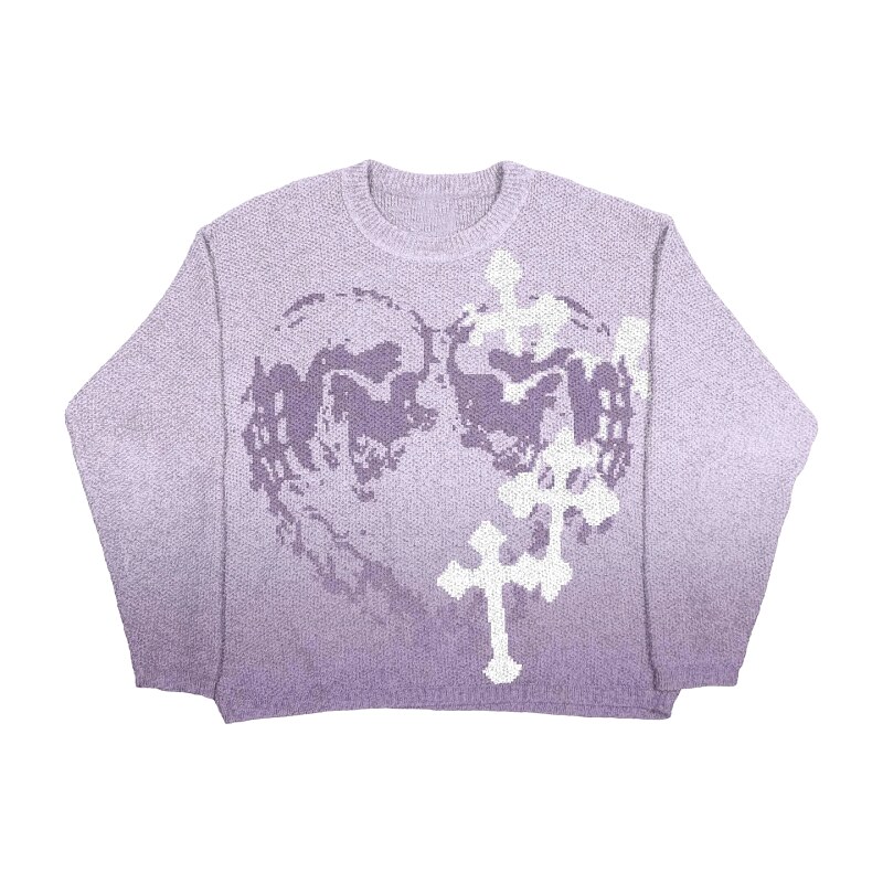 Compact Anime graphic sweater Black Knit Top for Sport-Inspired Styling