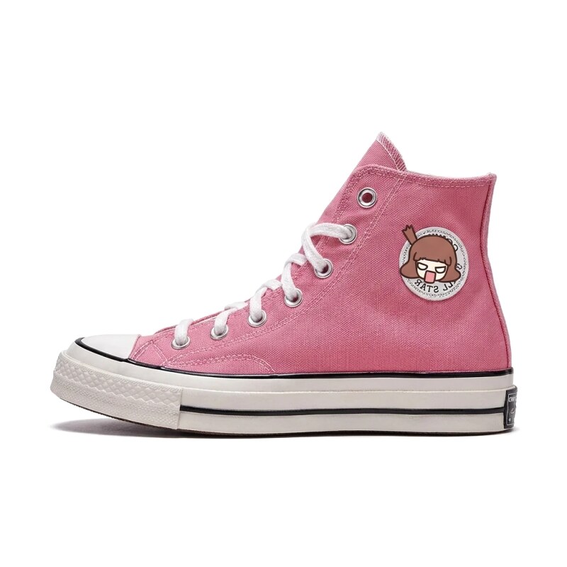 Converse cartoon-style pink high-top shoes