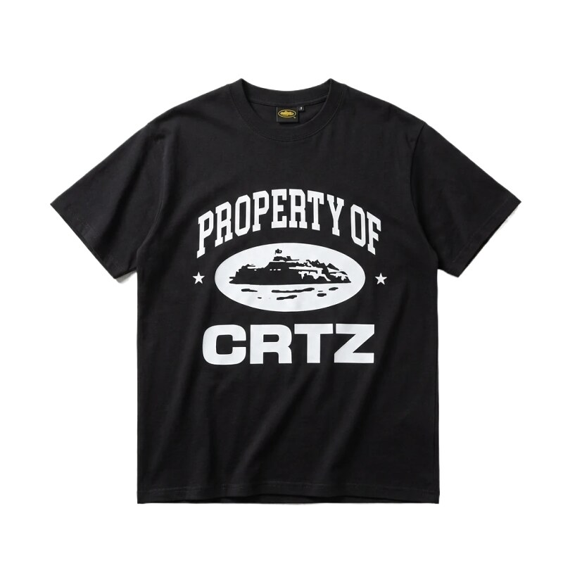 Corteiz black and white minimalist style T-shirt
