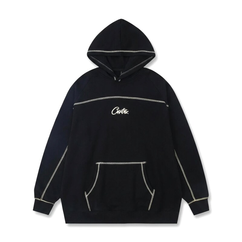 Corteiz Embroidered Simple Style Black Sweatshirt