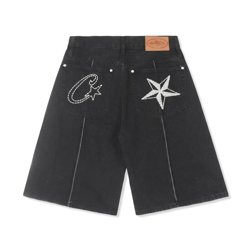 Corteiz Embroidered Trendy Black Shorts