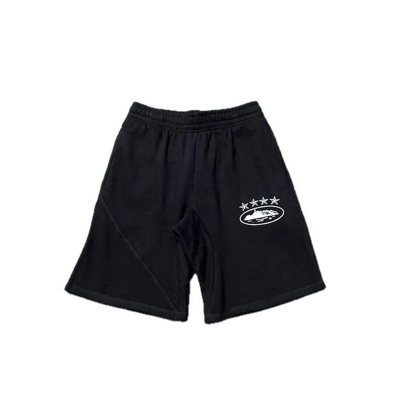 Corteiz five-star pattern black shorts