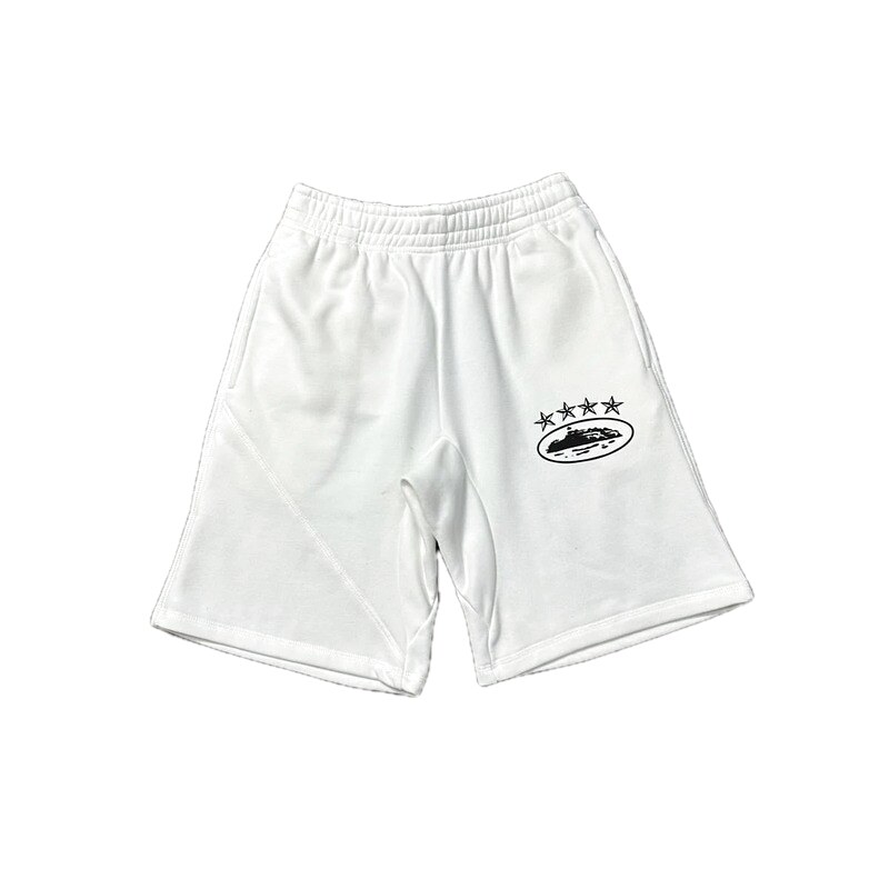 Corteiz Five-Star Trend Brand White Shorts