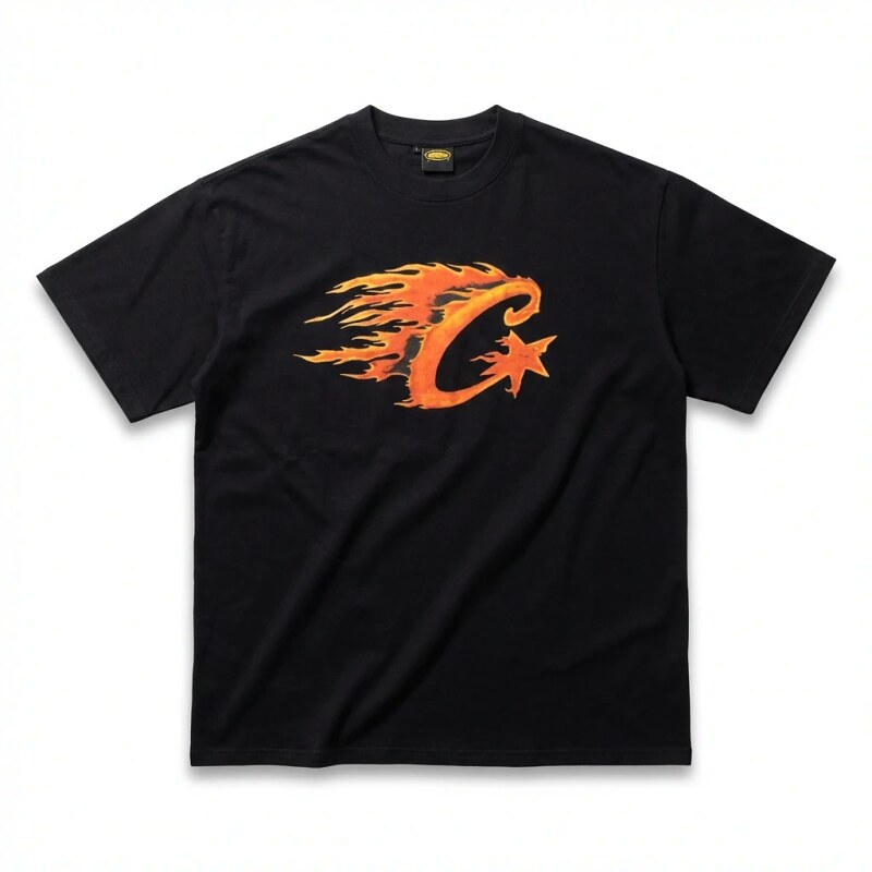 Corteiz Flame Wind Black T-shirt