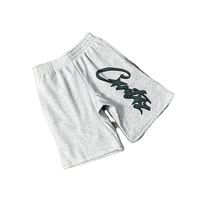 Corteiz letter-style grey shorts