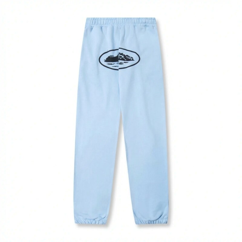 Corteiz Printed Casual Light Blue Pants