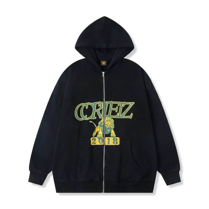 Corteiz Printed Trendy and Cool Black Sweatshirt