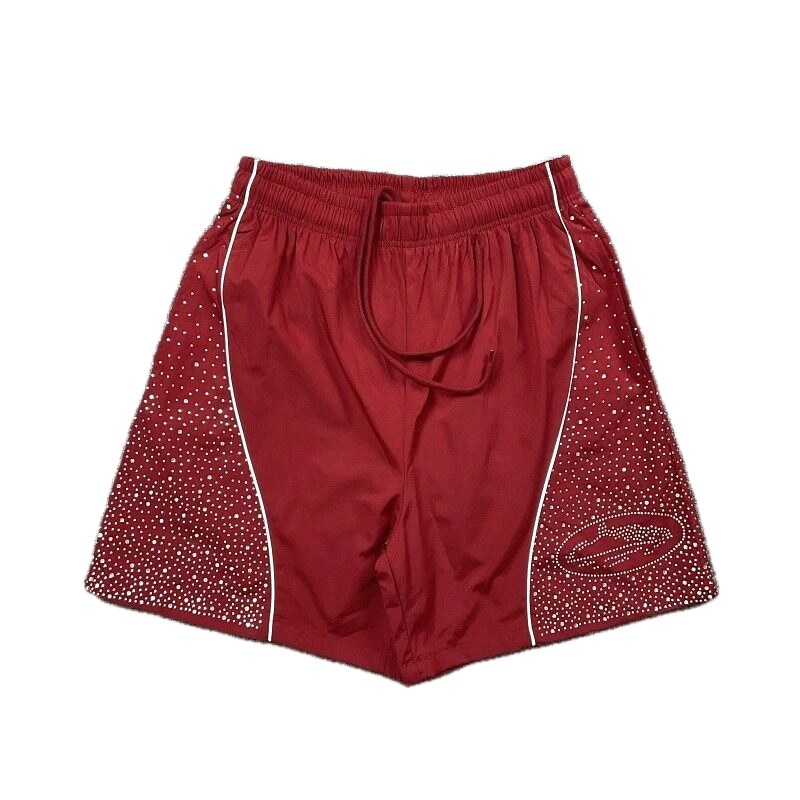 Corteiz Starry Street Style Burgundy Shorts