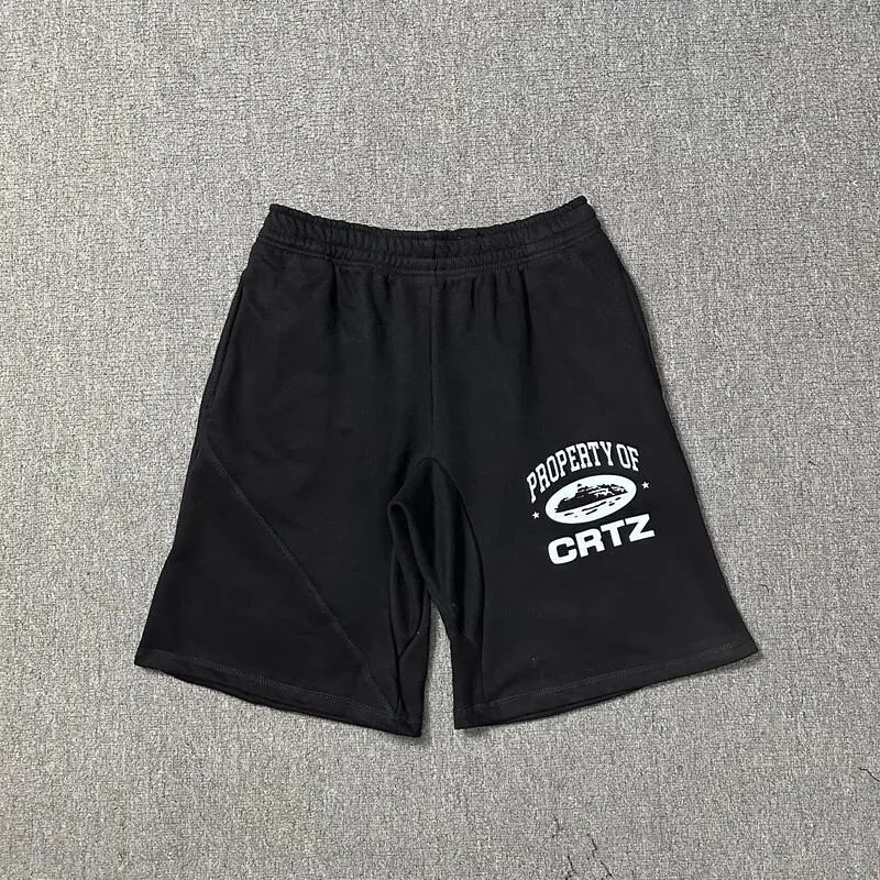Corteiz trendy black shorts