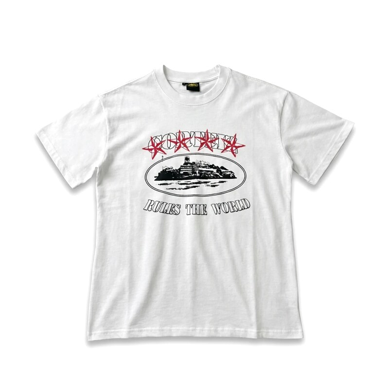 Corteiz trendy style white T-shirt