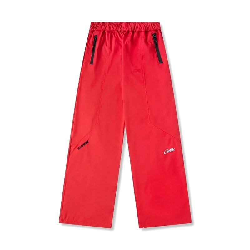 Corteiz workwear-style red long trousers