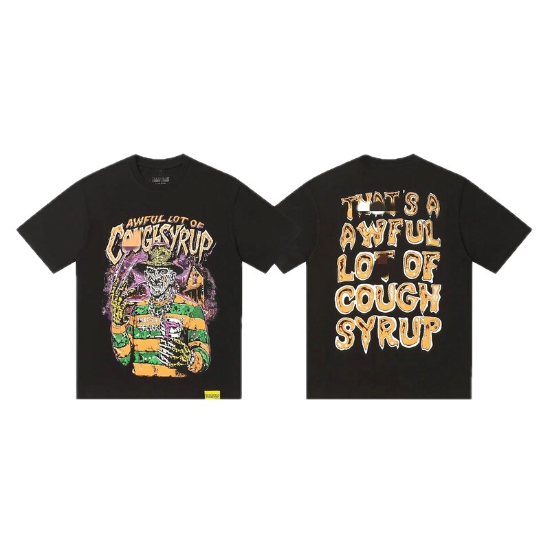 COUGH SYRUP Dark Vintage Print Black Short-sleeve T-shirt