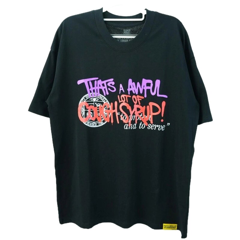 CoughSyrup Graffiti Street Style Black T-shirt