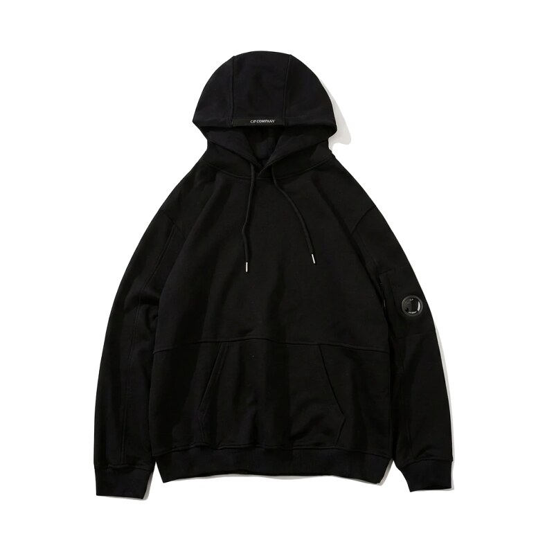 C.P. COMPANY minimalist style black hoodie