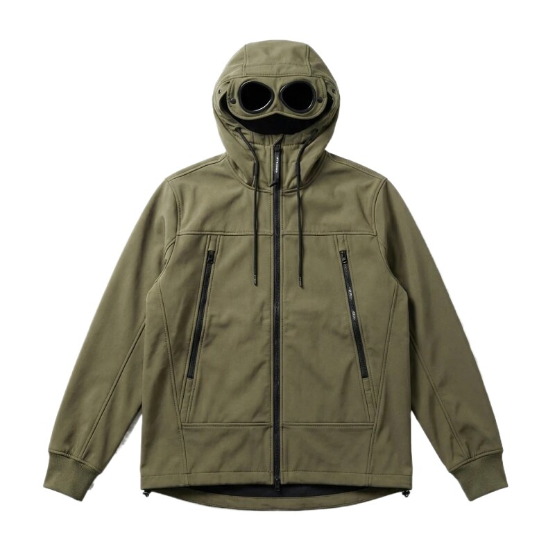 C.P. Hooded Utility-style Jacket (Army Green)