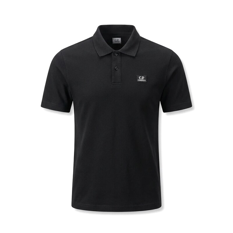 C.P. Simple Style Black Polo Shirt