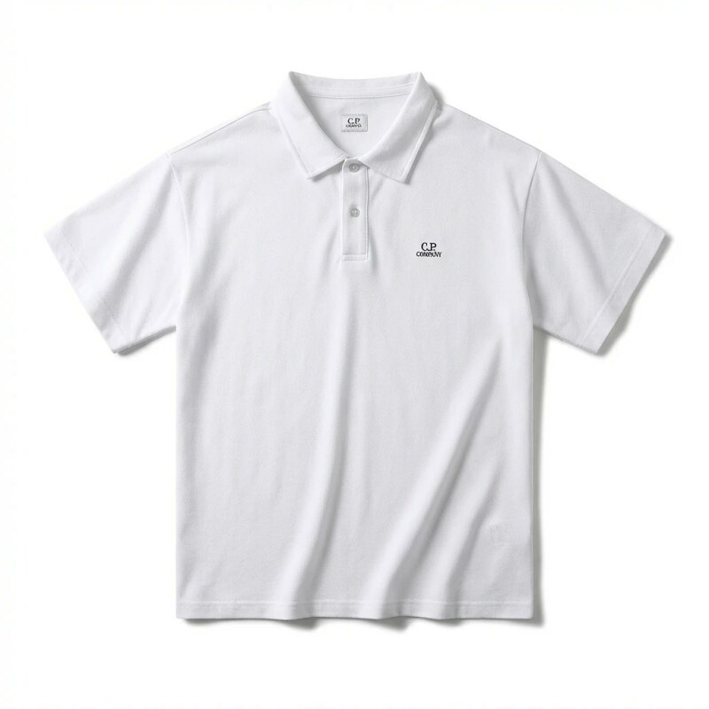 C.P simple style white Polo shirt