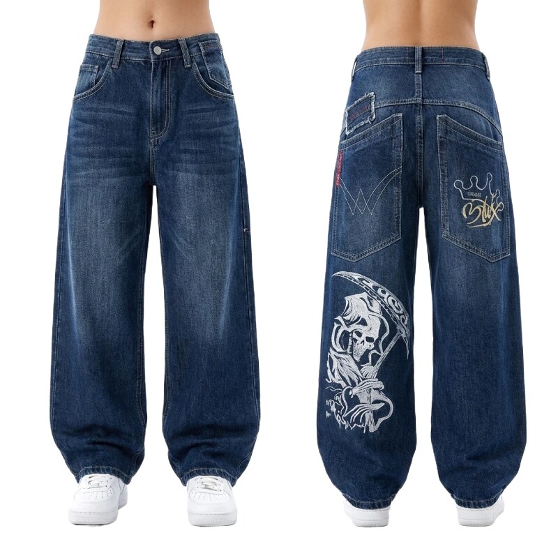 Dark and trendy Y2K style jeans