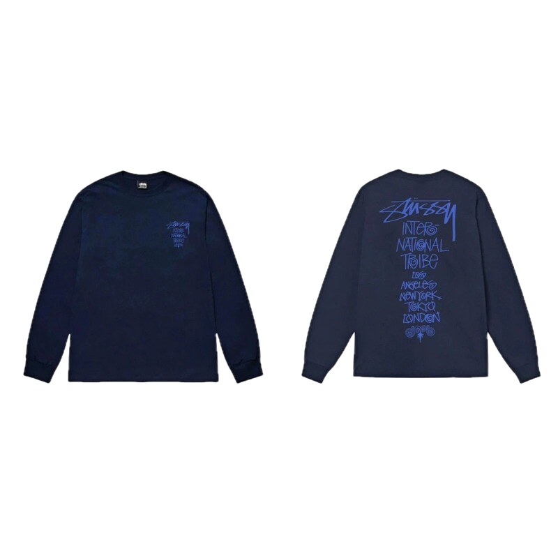 Dark blue hoodie with Stussy graffiti style