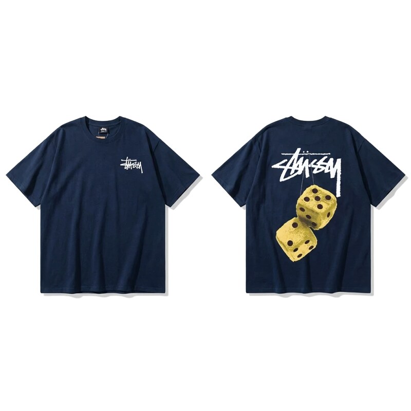 Dark blue T-shirt with Stussy dice pattern
